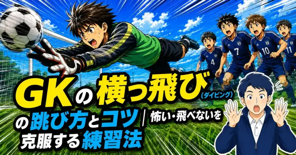 GKの横っ飛び（ダイビング）の跳び方とコツ｜怖い・飛べないを克服する練習法